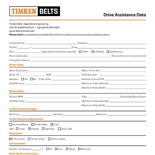Drive Assistance Data Form
